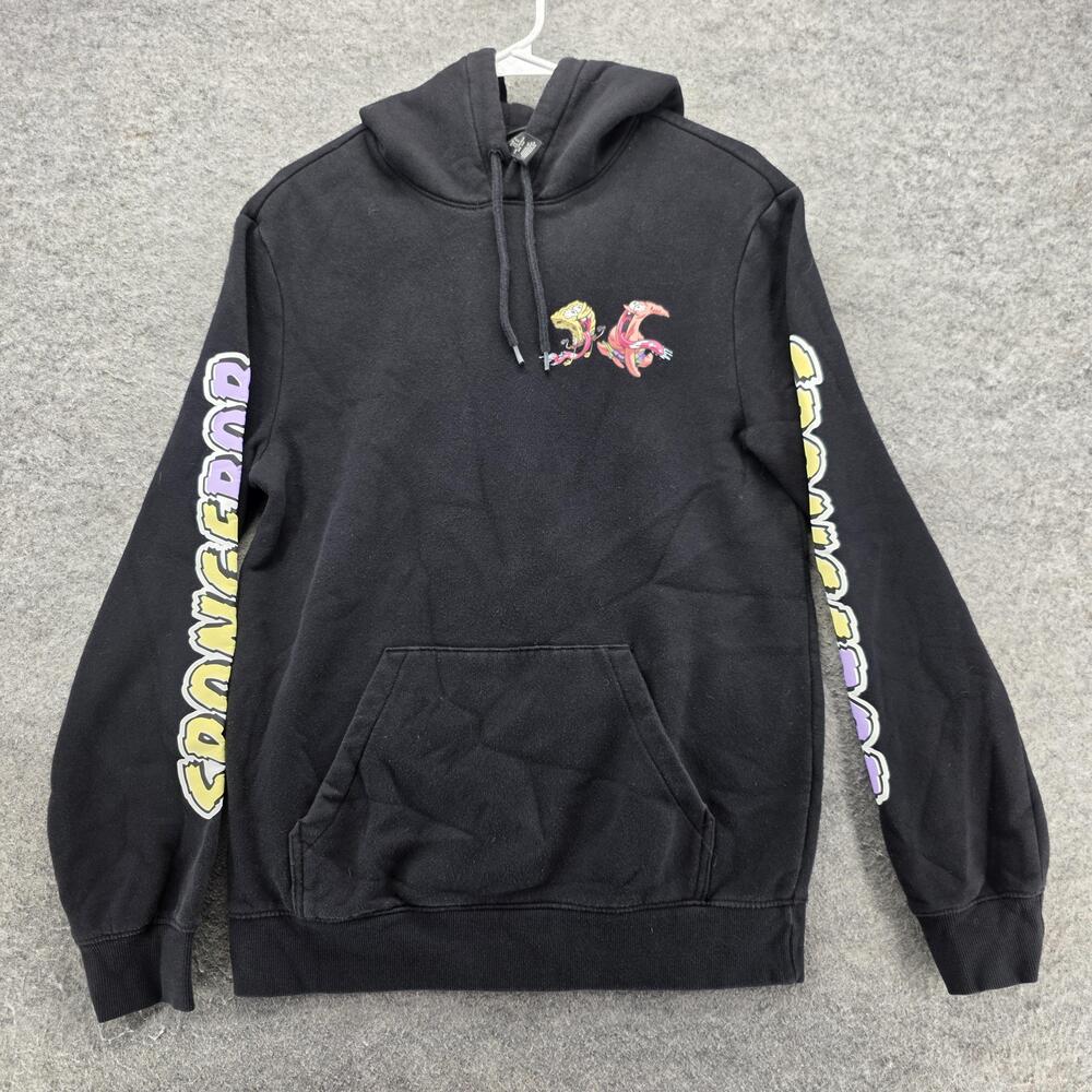 H&M Hoodie Mens S Black Pullover Fleece Hooded Pockets SpongeBob Graphic Patrick
